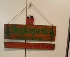 Targa in Legno fronte retro Birra Fresca Feldschlosschen Originale Anni 80