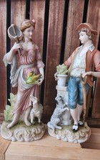  Coppia di statuette in porcellana "Pastore e Pastorella" Capodimonte 