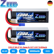 2PCS Zeee 6S Lipo batteria
