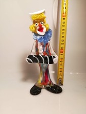 Pagliaccio scultura in vetro di Murano vintage anni '6070 h cm 20 glass