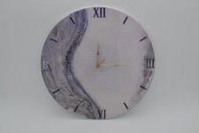 Orologio Da Parete In Legno e Resina Effetto Marmo 40cm