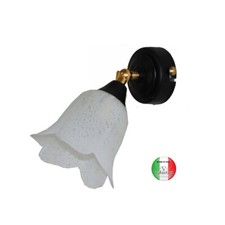 Applique Lampada a parete in ferro con snodo orientabile vetro stellina satinato