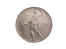 1977 R Italy 50 Lire KM# 95.1
