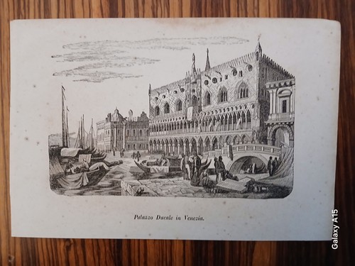 Silografia metà 800 palazzo - silografia,
