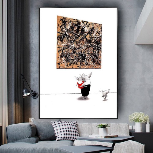 Quadro olio tela - tela, maialino