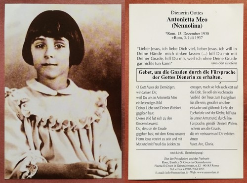 Santino holy card dienering - card:,