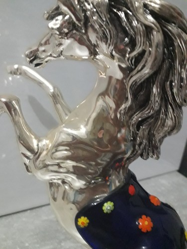 Scultura cavallo argento - scultura,