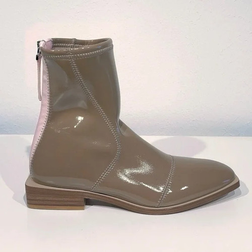 Fendi tan patent boot bootie - patent,