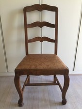 SEDIA ANTICA STILE IMPERO, EPOCA META' DEL '900, IN LEGNO CON SEDUTA IN PELLE