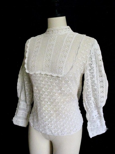 Top vintage bianco pizzo - top, in