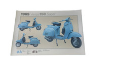 POSTER PLASTIFICATO VESPA 150 SUPER VBC1T 1965