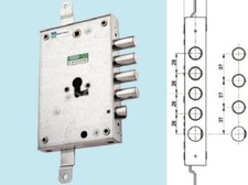 Serrature Mottura porte blindate 85.571 - Mano destra interasse 28 - 4 Catenacci