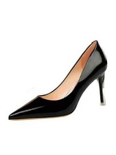 stiletto decolte 8.5 cm nero lucido stiletto pelle sintetica eleganti 7007