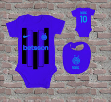 COORDINATO BODY BAVAGLINO NEONATO INTER BLU PERSONALIZZATO CON NOME