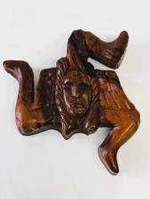 TRINACHIA SCULTURA ORIGINALE IN LEGNO D'ULIVO "DI GRANITI PROVINCIA MESSINA"