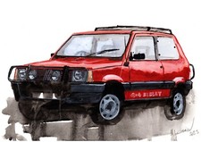 Dipinto di una Fiat Panda