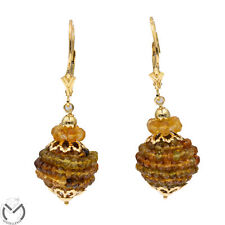 Orecchini oro giallo 18 kt 750 quarzo citrino -433/ST-