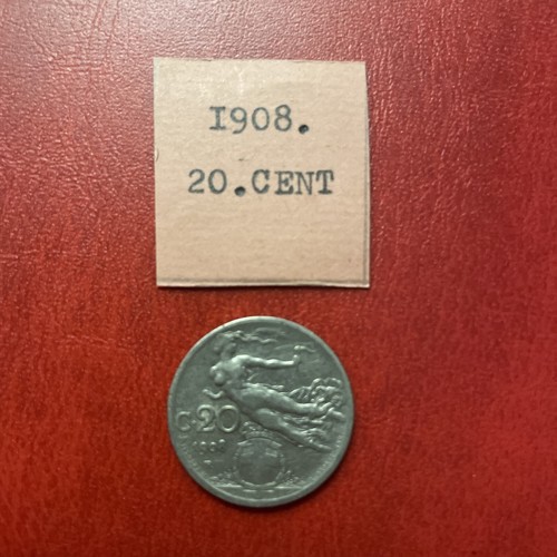 Moneta centesimi 1908 - moneta, 20