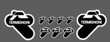 9 AdesivI Stickers TERMIGNONI resistente al calore  Dx & Sx nero bianco