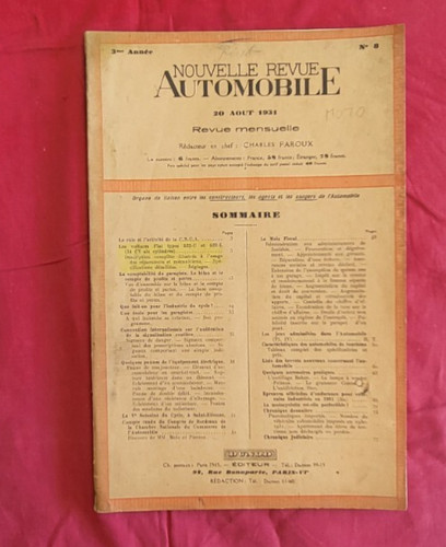 Revue automobile aout - revue,