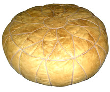 POUF artigianato orientale in pelle - cm 20x60