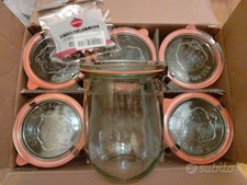 6 vasi weck con clip fermatappo