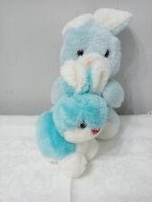 Coppia Peluche Di Conigli Azzurri