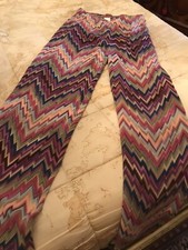 Missoni Vintage Donna Pantaloni Anni 90  Come Nuovo Il Mitico Zigzag Multicolor