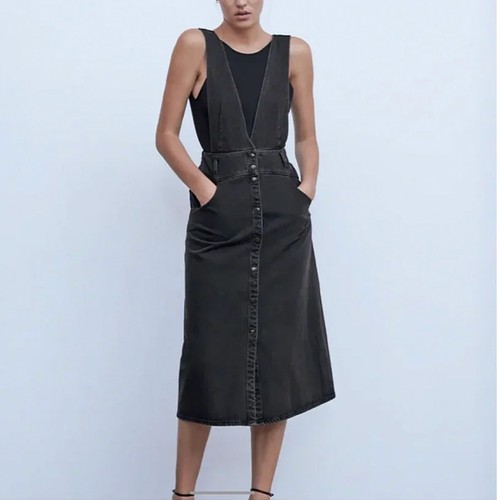 Abito midi zara nero denim - midi,