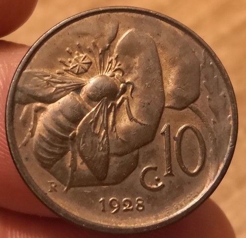 Moneta centesimi 1928 ape - 10,