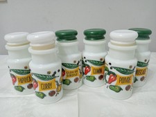 6 Barattolini Porta spezie In Arcopal Vintage