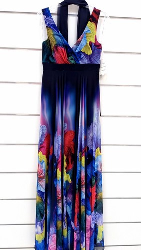Abito donna lungo blu bianca - lungo,