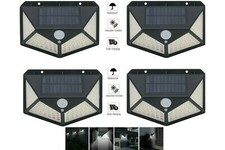 FARETTO DA ESTERNO GIARDINO GARAGE CON LUCI LED FARETTI 4PZ SENSORE DI MOVIMENTO