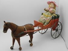 Carro cavallo legno bambola panno lenci 1920s wood horse cart Zax Costanzo Alpia