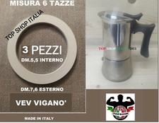 SET 3 PEZZI GUARNIZIONE 6 TAZZE PER CAFFETTIERA VEV VIGANO MOKA INTROVABILE