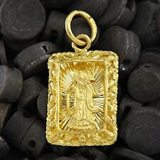 Medaglia Ciondolo Oro Giallo 22k Guanyin Avalokitesvara Bodhisattva Guan Kwan Yin