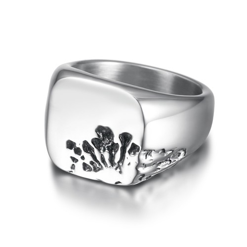 Anello uomo quadrato - quadrato, acciaio