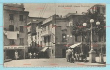 cartolina CELLE LIGURE (Savona) animata Piazza Municipio - gelateria e ambulante