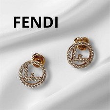 Orecchini FENDI logo F strass