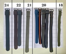 STOCK LOTTO CINTURINI TESSUTO NATO usati, single pass, 18 20 21 22 24 mm