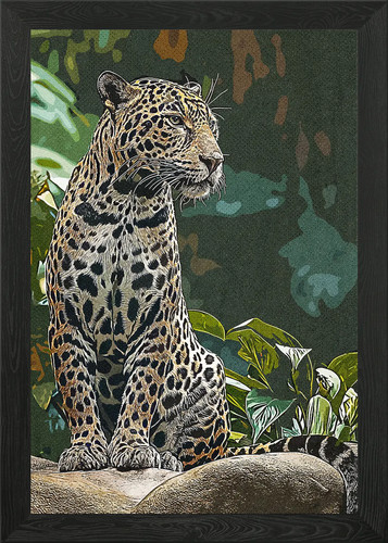 Leopard sitting framed wall - sitting,