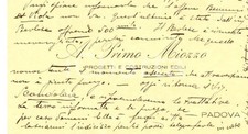 1927 PADOVA Agostino Primo MIOZZO architetto *Biglietto da visita autografo