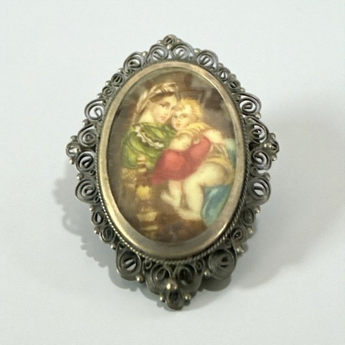 Antico ciondolo spilla argento