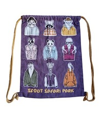 *HH* Sacca Zainetto Scout Safari Park  Animali Animal Face Facce Borsa Zaino Bag