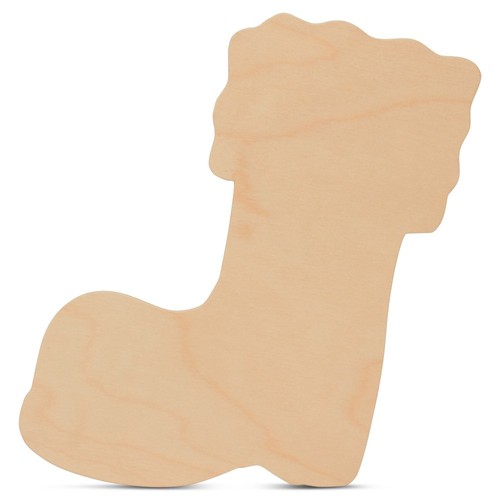 Calza natalizia ritaglio legno - natalizia,