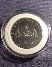 Copia/replica moneta 500 Lire 1957 tre Caravelle in capsula come foto