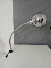 Lampada da Tavolo Scrivania in Acciaio Cromato a Morsetto Regolabile Vintage