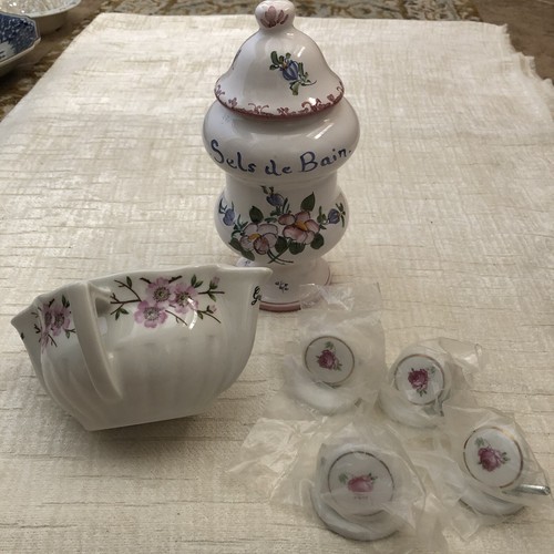 Barattolo bianco rosa - , floreale