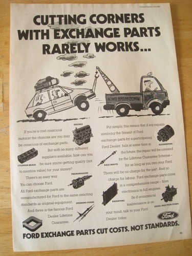Ford exchange parts cut - parts, costs