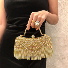 Diamond evening clutch bag - evening,
